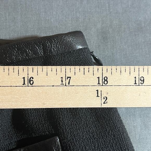 Elana Maxi Skirt Womens 14 Black 100% Wool Leather Trim Pockets Side Zip Casual - Picture 9 of 9